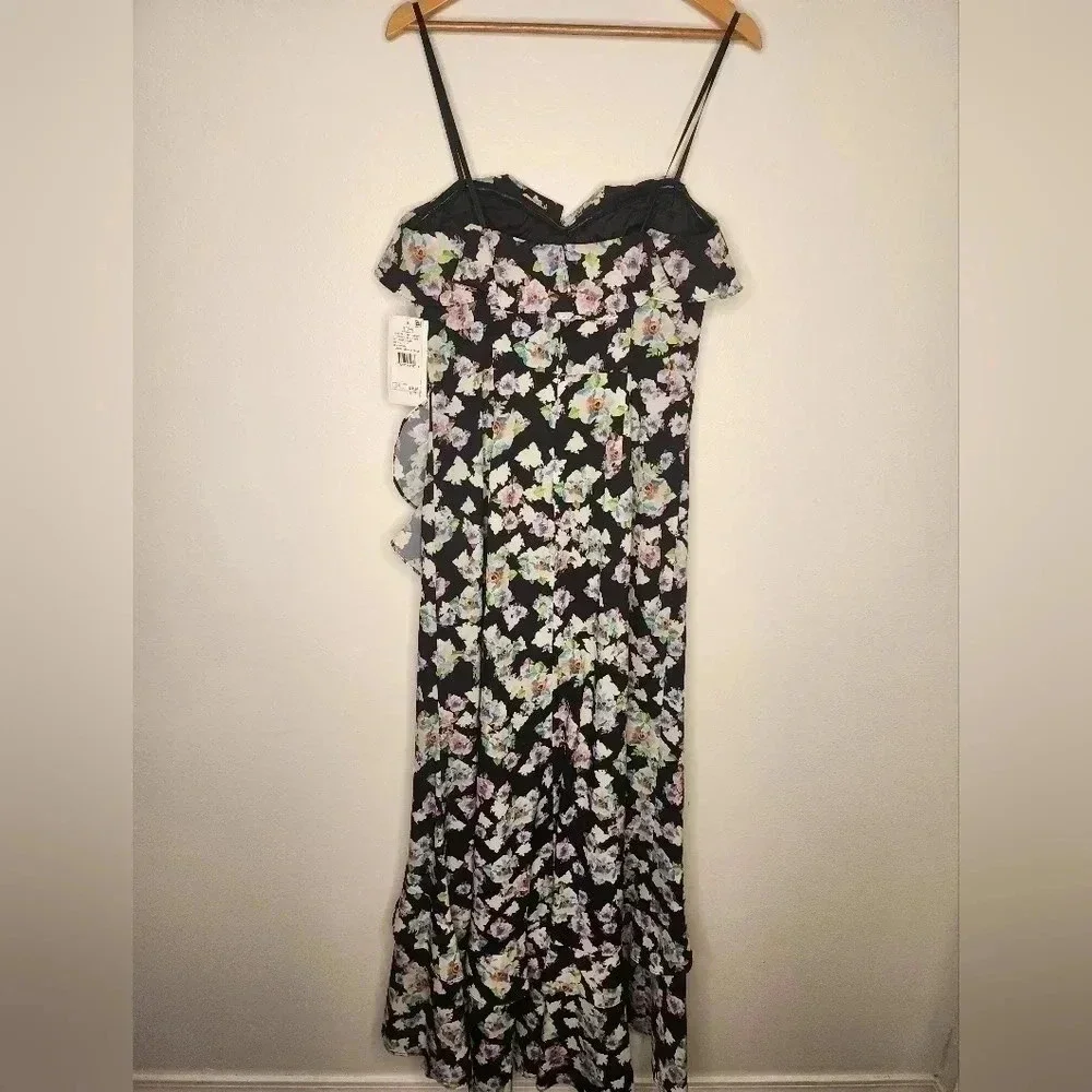 Aidan Mattox Floral Flounce High/Low Maxi Dress size 4 NWT Formal Wedding Guest - Picture 8 of 16